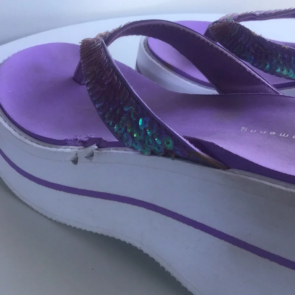 90’s Y2K platform wedge thong sandals